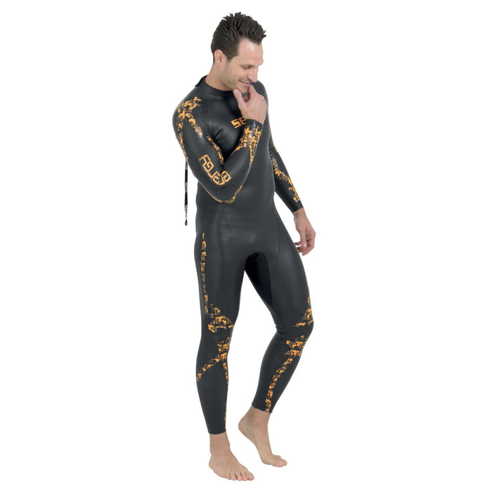Traje de baño Energy Hombre 2mm Negro-Naranja S Seac 1-49-S