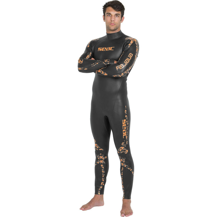Traje de baño Energy Hombre 2mm Negro-Naranja XXXL Seac 1-49-XXXL