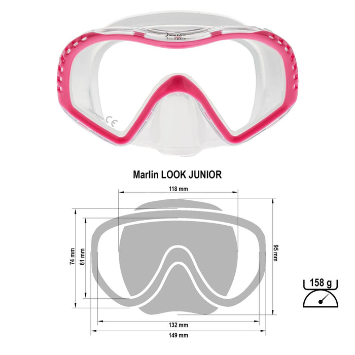 Máscara de Snorkel Look Kids Rosa-Cristal Marlin 117443