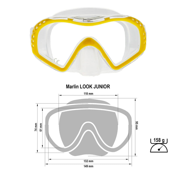 Máscara de Snorkel Look Kids Amarillo-Cristal Marlin 117444