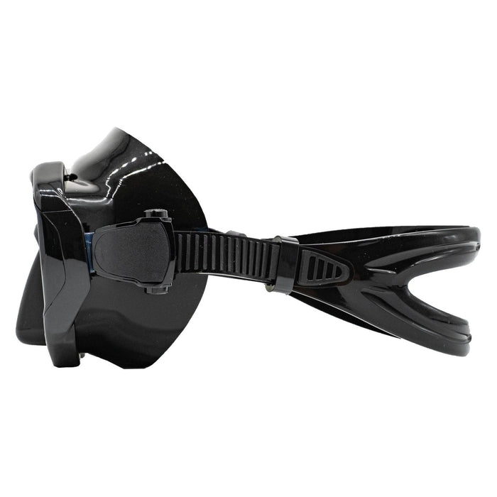 Máscara de pesca submarina Turbo negra con lentes amarillos espejados Marlin 117849