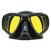 Máscara de pesca submarina Triton negra con lentes amarillos espejados Marlin 117851
