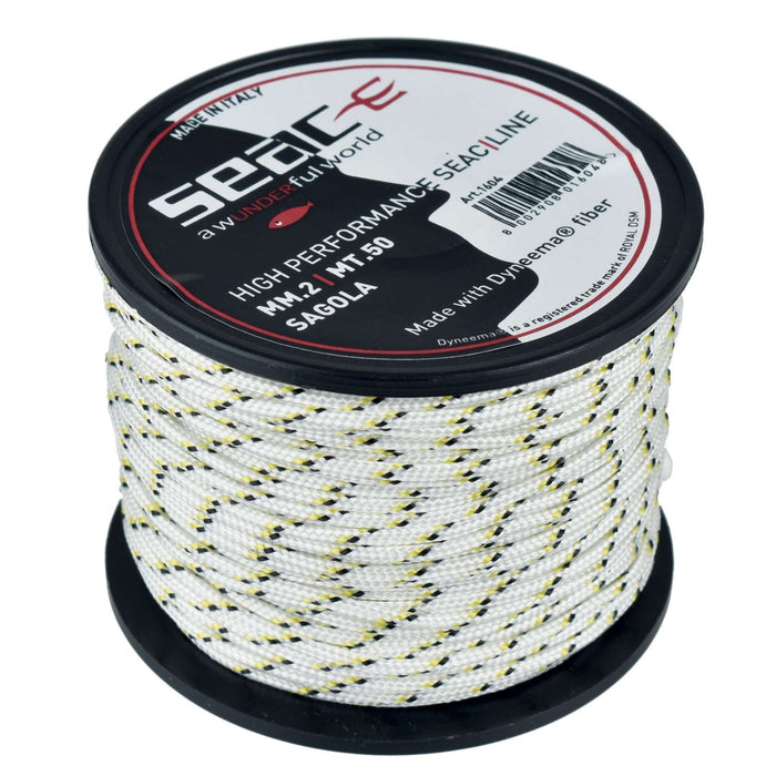 Núcleo Dyneema Blanco-Amarillo 50m 2mm Seac 1604