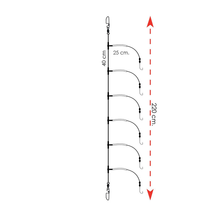 Armadura de Bolentino profundo Carrete EVA 1-0,60 Anzuelo 1-0 Expert Predator 19430