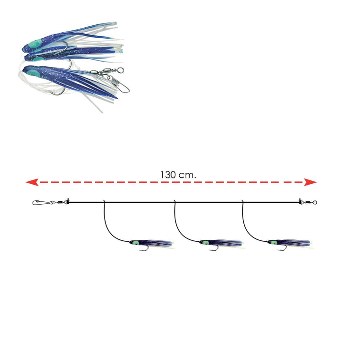 Filosa Rig 3 Modales de Pulpo Pre-Montados Multicolor 8cm Expert Predator 21205