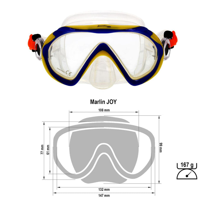 Máscara de Snorkel Junior Kids Azul-Cristal Marlin 213132