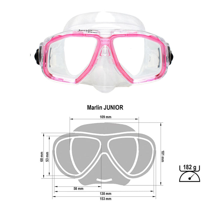 Máscara de Snorkel Junior Kids Rosa-Cristal Marlin 213134