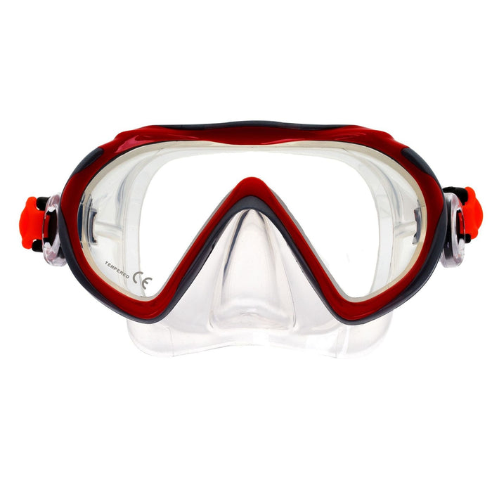 Máscara de Snorkel Joy Kids Rojo-Plata-Cristal Marlin 214174