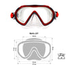 Máscara de Snorkel Joy Kids Rojo-Plata-Cristal Marlin 214174