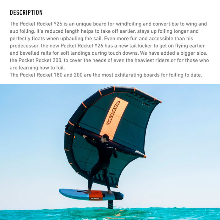 Tabla de Windfoil Pocket Rocket E-Tech 140l 200x80cm RRD 26PR200E
