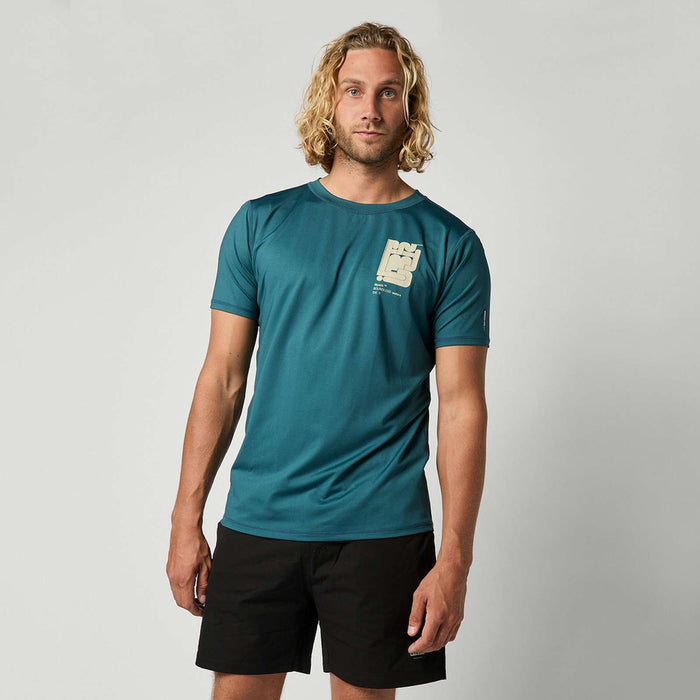 Rashvest de Surf Hombre Manga Corta Verde Azulado S Mystic 35001_250761_695_S