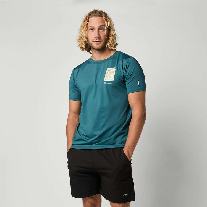 Rashvest de Surf Hombre Manga Corta Verde Azulado S Mystic 35001_250761_695_S