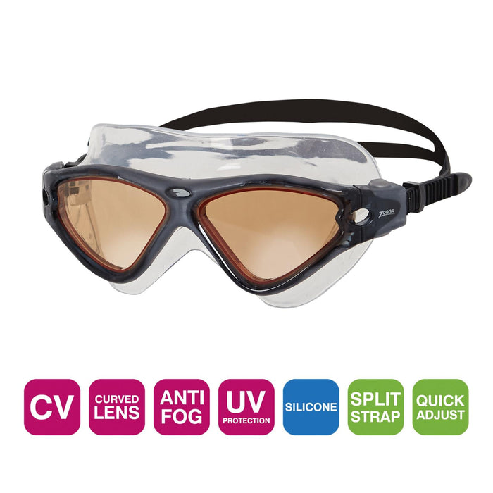 Máscara de natación tri visión gris-negro lentes con tinte-cobre Zoggs 461075GYBKTCP