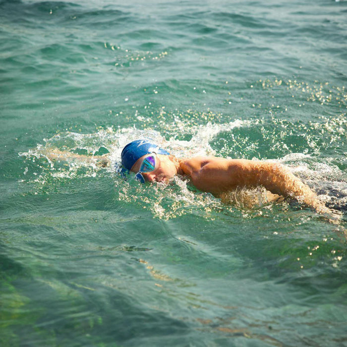 Máscara de Natación Horizon Flex Titanio Claro-Blanco Lentes Espejado-Azul Zoggs 461109CLWHMBL