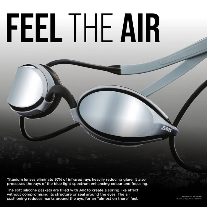 Máscara de Natación Horizon Flex Titanio Claro-Blanco Lentes Espejado-Azul Zoggs 461109CLWHMBL