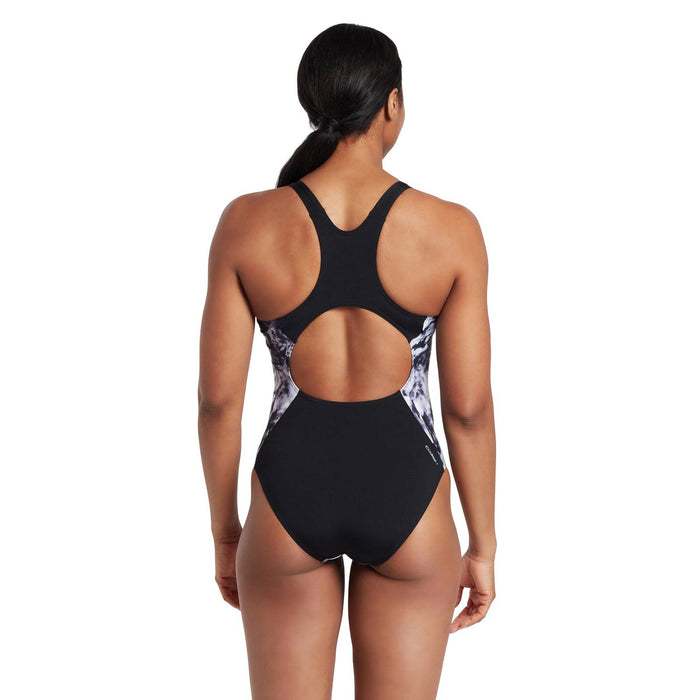 Bañador de una pieza Marble Powerback Mujer Negro-Blanco Talla 32-XS Zoggs 462569BK32