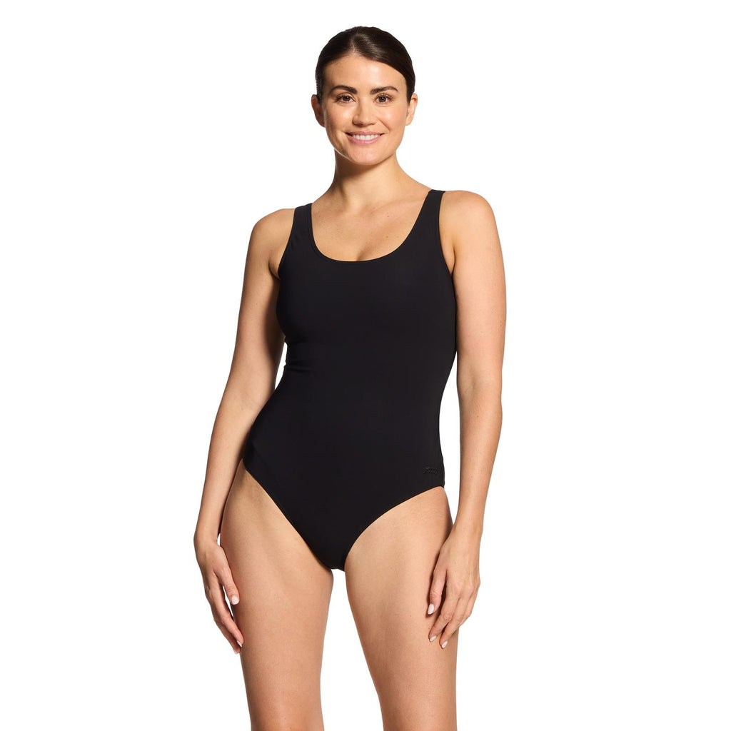 Bañador de una pieza Scoopback forrado en plata negro talla 32-XS Zoggs 462577BK32