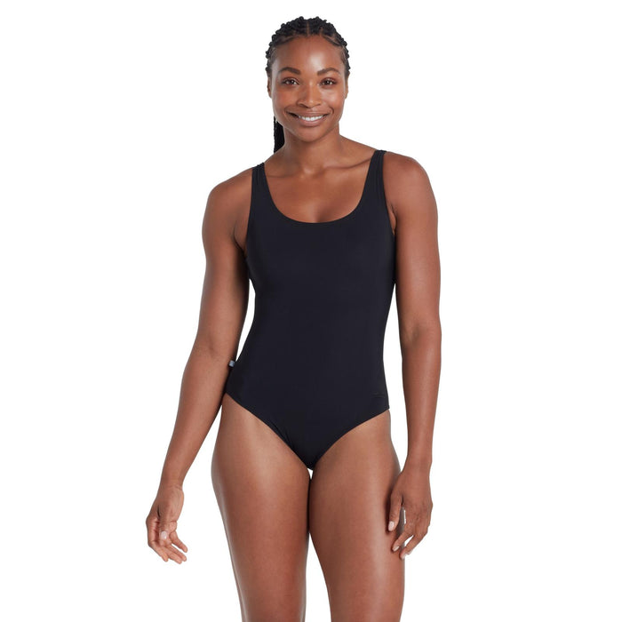 Bañador de una pieza Scoopback forrado en plata negro talla 42-XXL Zoggs 462577BK42