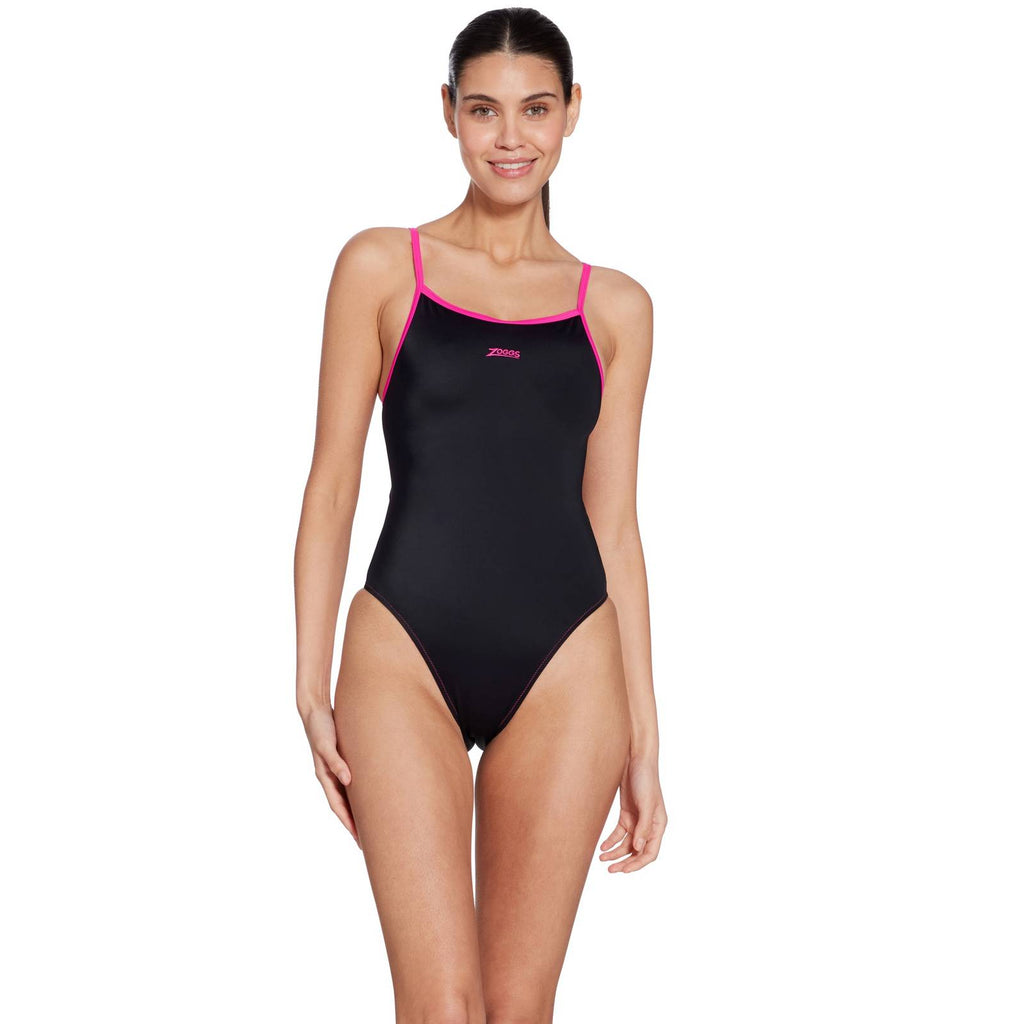 Traje de Baño de Una Pieza Kona Triback Negro-Magenta Talla 28-XXXS Zoggs 462582BKMG28