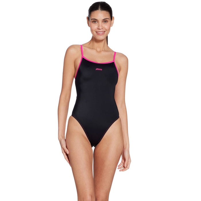 Traje de Baño de Una Pieza Kona Triback Negro-Magenta Talla 28-XXXS Zoggs 462582BKMG28
