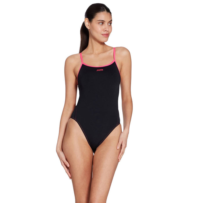 Traje de Baño de Una Pieza Roma Rayback Negro-Magenta Talla 28-XXXS Zoggs 462584BKMG28