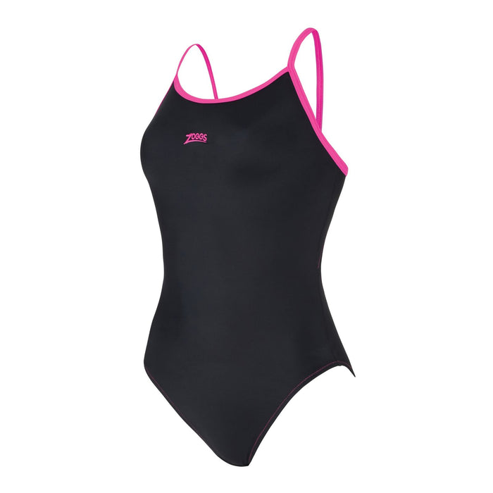 Traje de Baño de Una Pieza Roma Rayback Negro-Magenta Talla 38-L Zoggs 462584BKMG38