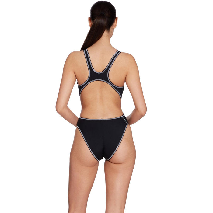Bañador de una pieza Melbourne Haxback Negro-Blanco Tamaño 28-XXXS Zoggs 462585BKWH28