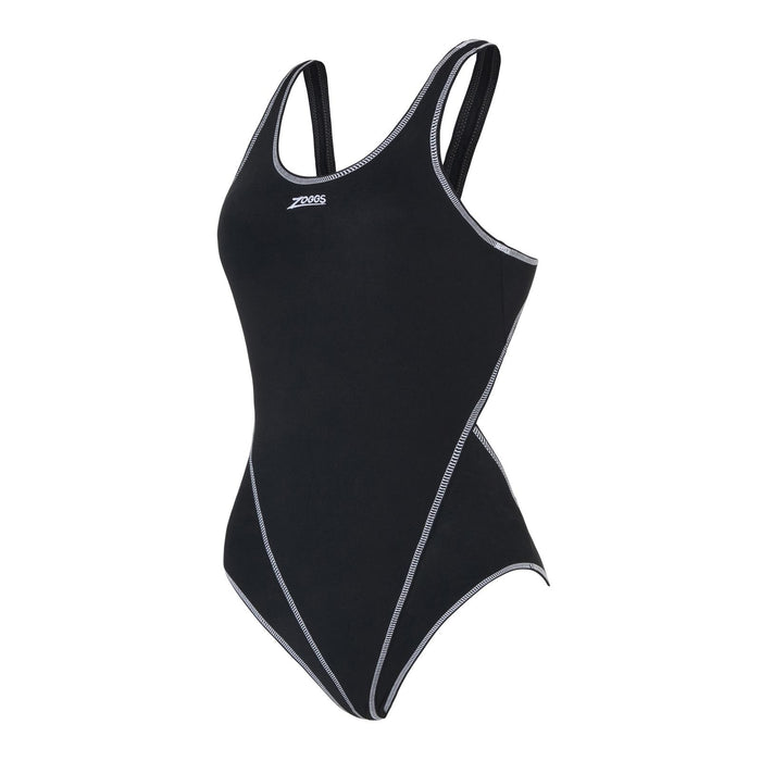 Bañador de una pieza Melbourne Haxback Negro-Blanco Tamaño 28-XXXS Zoggs 462585BKWH28