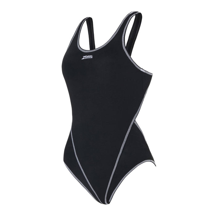 Bañador de una pieza Melbourne Haxback Negro-Blanco Tamaño 32-XS Zoggs 462585BKWH32