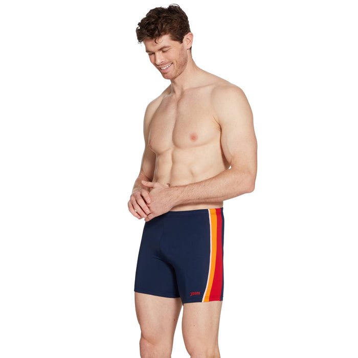 Bañador de Pierna Cuadrada Toronto Hip Racer 32 Hombre Azul-Rojo Talla 32-M Zoggs 462932NVRD32