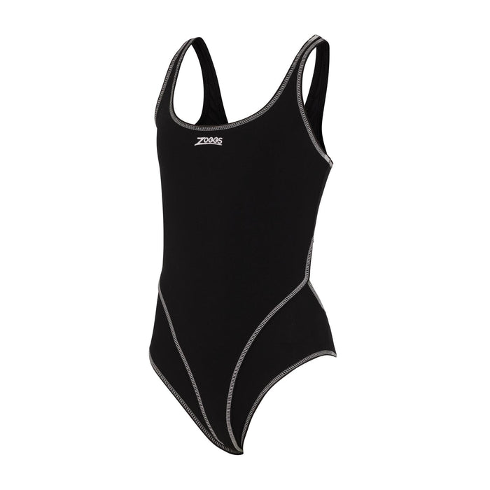 Bañador de una pieza Melbourne Haxback Niña Negro-Blanco Talla 32-12A Zoggs 463317BKWH32