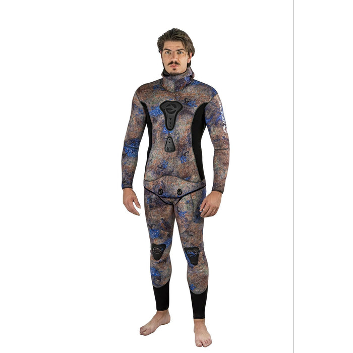 Neopreno traje de buceo completo Octoskin Hombre 5mm Camo-Marrón-Azul XL Abysstar 59033