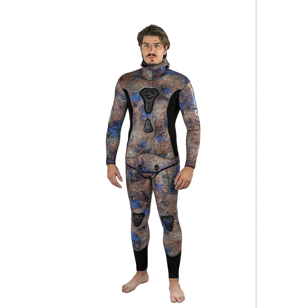 Neopreno traje de buceo completo Octoskin Hombre 3mm Camo-Marrón-Azul S Abysstar 59035