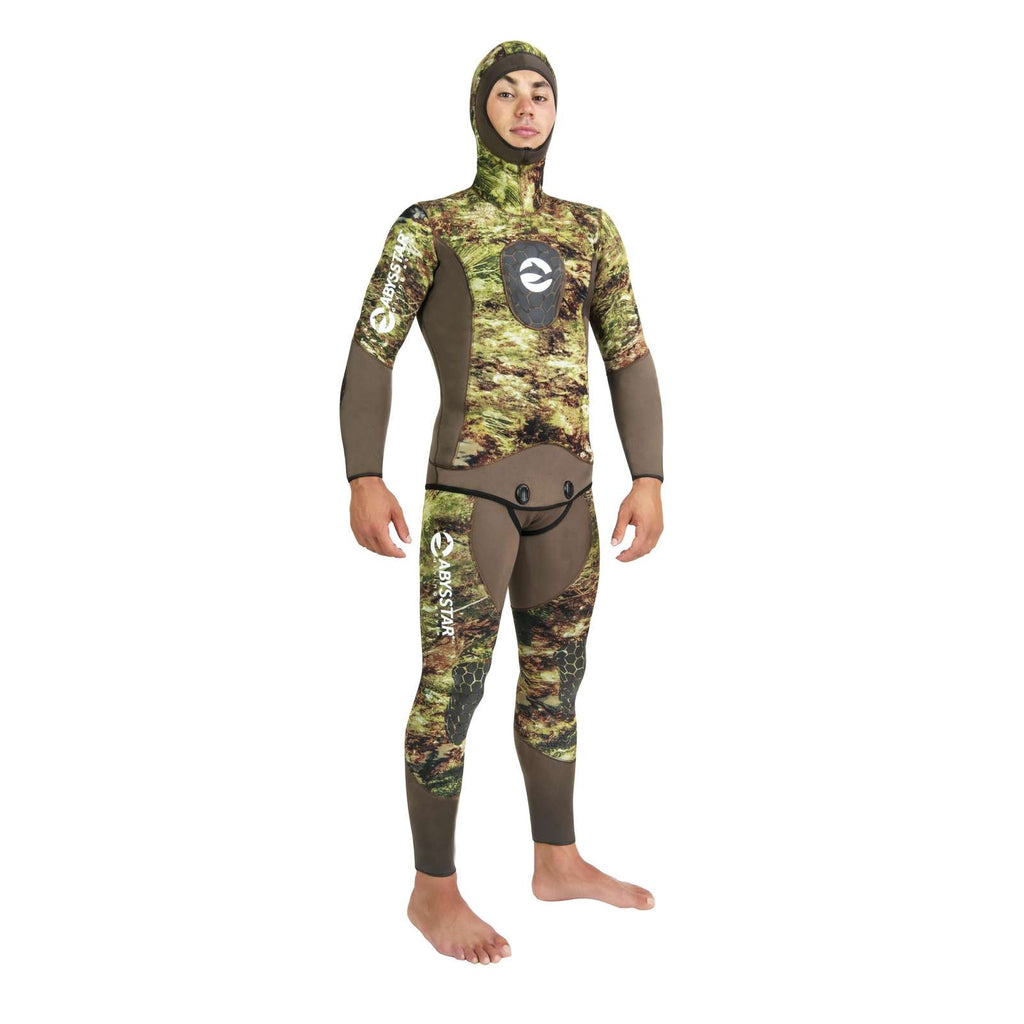 Neopreno traje de buceo completo Grouper Evo Hombre 5mm Camo-Verde S Abysstar 63230