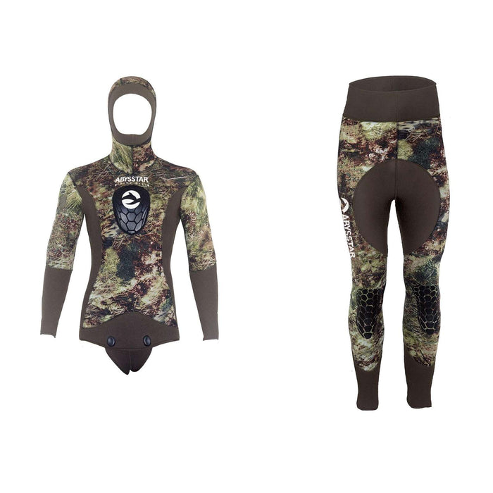 Traje de buceo completo para pesca submarina Grouper Evo Nylon Hombre 3mm Camo-Verde XXL Abysstar 63244
