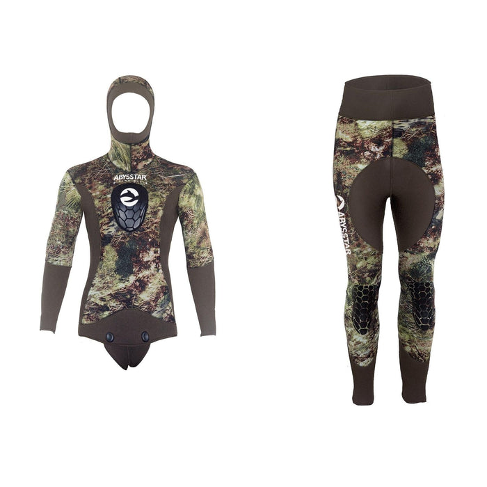 Neopreno traje de buceo completo Grouper Evo Hombre 7mm Camo-Verde M Abysstar 69140