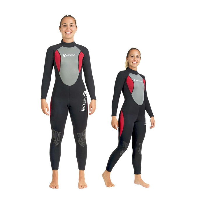 Traje de Buceo Corto de Neopreno Sidney Mujer 2,5mm Negro-Gris-Rojo XS Abysstar 69280