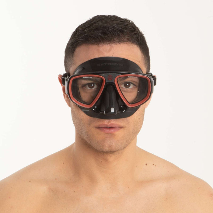 Máscara de snorkel de buceo Extreme 50 Negra-Roja Seac 75-65NR-SBL
