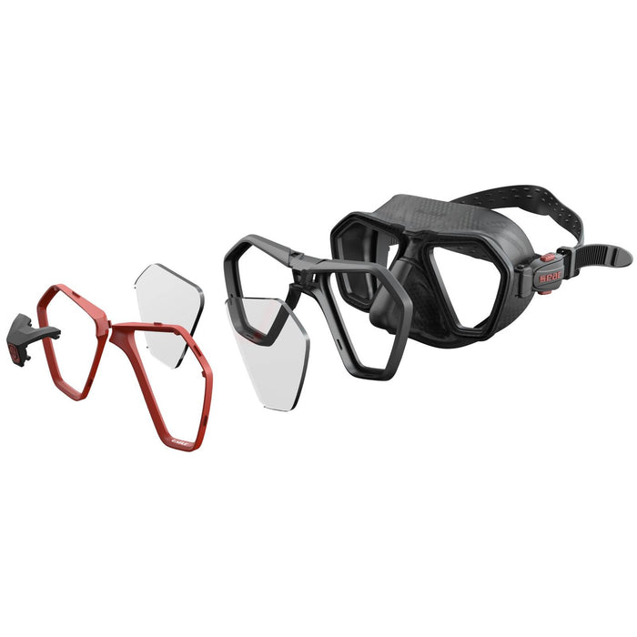 Máscara de Freediving y Spearfishing Eagle Negra-Roja Seac 75-66R-SBL