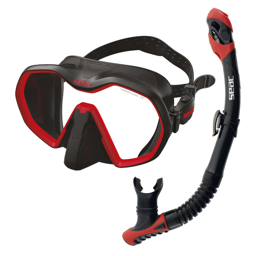 Set de Buceo Bis Icona Reverse Dry Negro-Rojo Seac 89-96NR