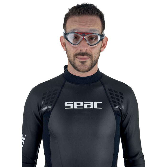 Máscara de Natación Vision Hd Transparente-Rojo Seac 9908R