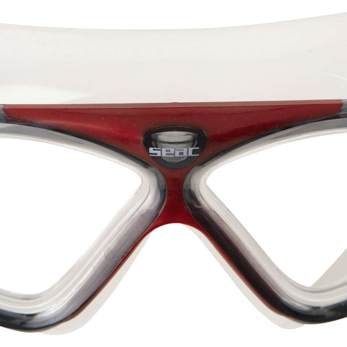 Máscara de Natación Vision Hd Transparente-Rojo Seac 9908R