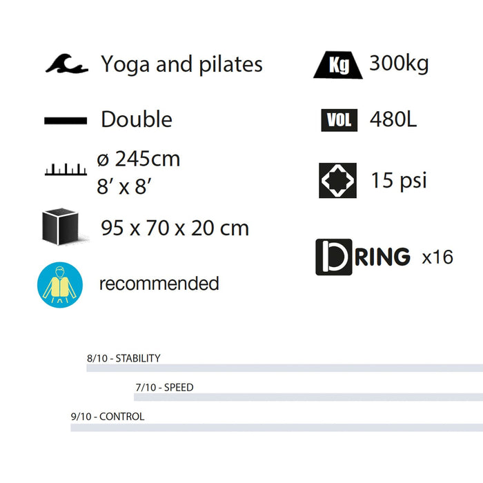 Tabla Inflable Yoga Star 8’x8’ 480l Kohala WH2302