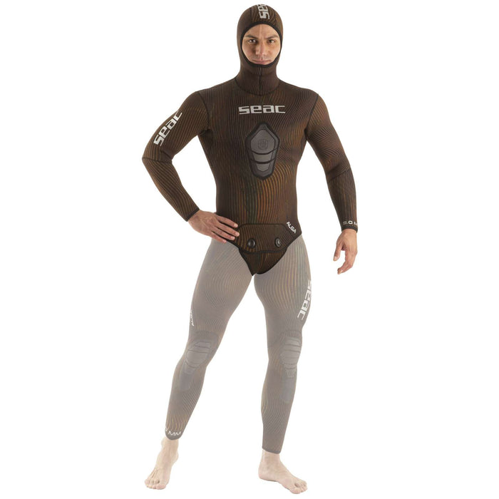 Chaqueta de neopreno Alga Hombre 3mm Marrón XL Seac 1-160-XL