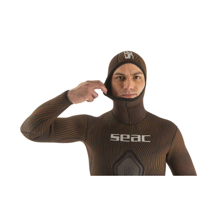Chaqueta de neopreno Alga Hombre 5mm Marrón XL Seac 1-161-XL