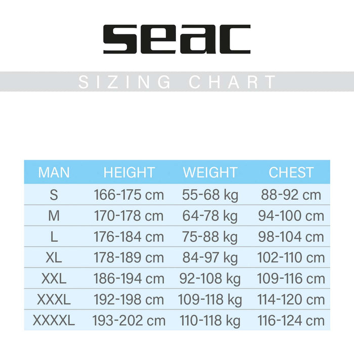 Traje de neopreno Relax Largo Hombre 2,2mm XXXL Seac 1-41-XXXL