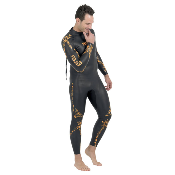 Traje de baño Energy Hombre 2mm Negro-Naranja XXXL Seac 1-49-XXXL