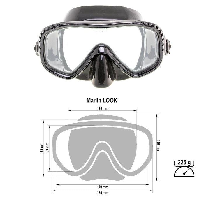 Máscara de Buceo Look Negra Marlin 10296