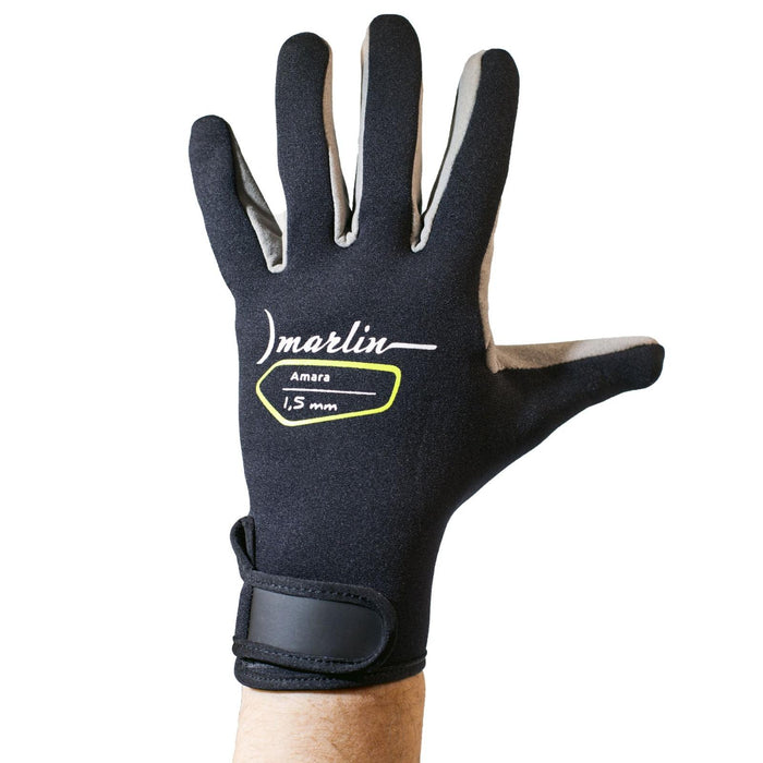 Guantes de Buceo Amara 1.5mm Negro-Gris Talla XL Marlin 1096040