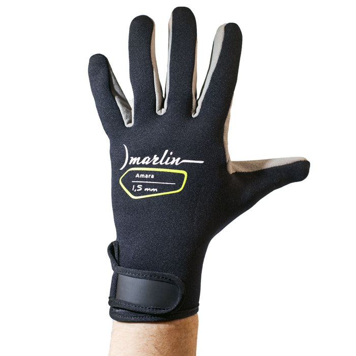 Guantes de Buceo Amara 1.5mm Negro-Gris Talla S Marlin 1096042